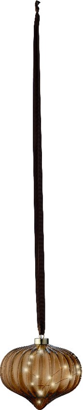 Lampe oignon Lumineo Micro LED - ø20 cm - 15 lumières LED - Marron