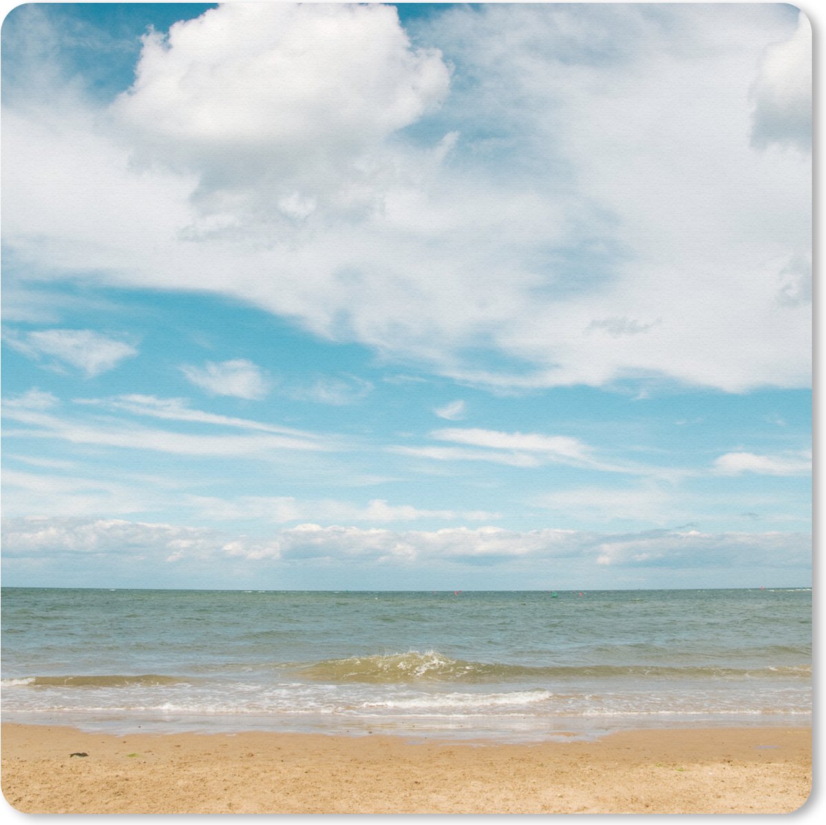Muismat 20x20 cm - Mousepad Strand - Zomer - Wolken - Muismatten