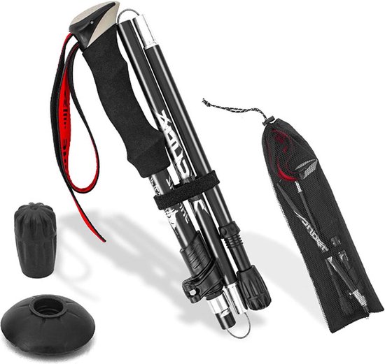 Bâtons De Marche Nordique Pliable Réglable 110-130cm Aluminium 7075 - FRECOO Avec Sac Et Tampons