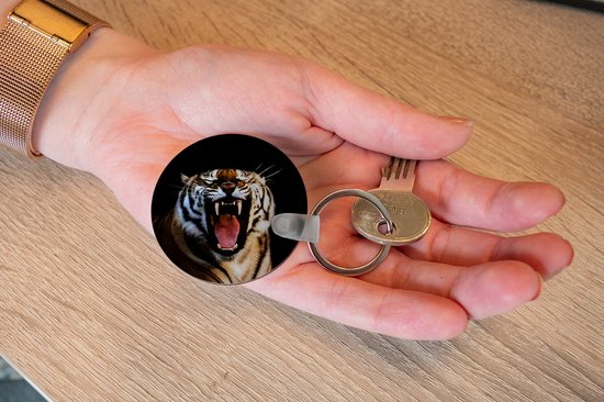 Porte-clés - Tigre - Dents - Zwart - Plastique - Rond