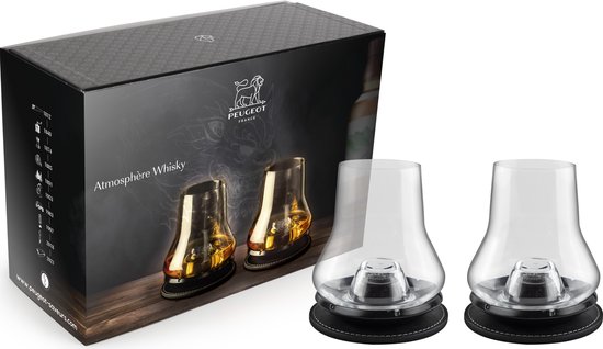 Coffret cadeau Whisky Peugeot Atmosphère - 2 verres à whisky et base rafraîchissante