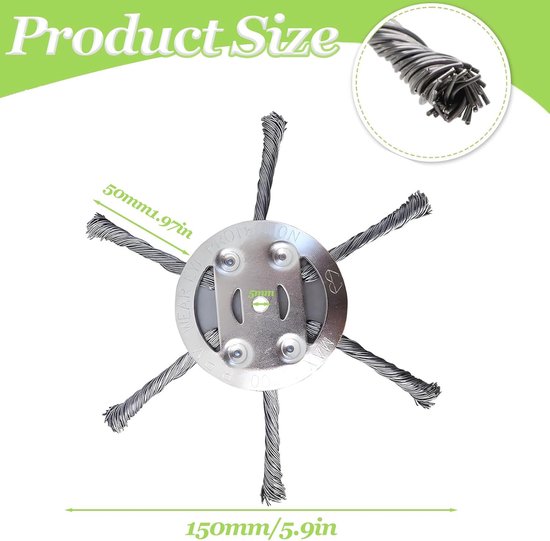 2 Stuks Staaldraad Grastrimmer, Onkruidborstel voor Bosmaaier, Accessoires voor Accu Grastrimmer, Tuin-Grastrimmerkop, Grasmaaier, Elektrisch Gereedschap (6 Koppen) — afbeelding 4