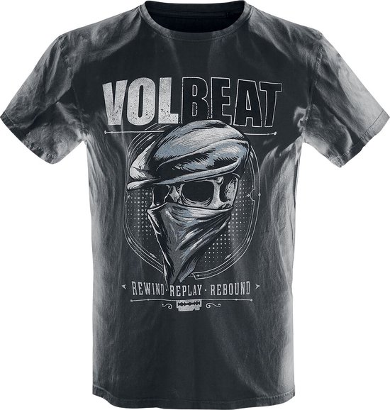 Volbeat Bandana Skull Heren T-shirt - lichtgrijs/zwart - S