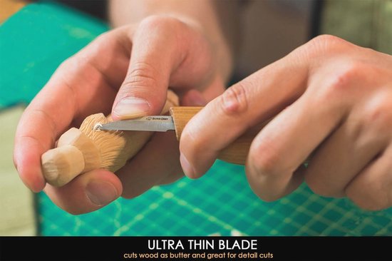 BeaverCraft C4S Sloyd Mes – Houtsnijmes met lederen schede | Beitelmes voor Beginners en Houtsnijders BeaverCraft C4S Sloyd Mes – Houtsnijmes met lederen schede | Beitelmes voor Beginners en Houtsnijders