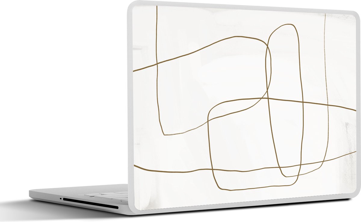 Laptop sticker - 13.3 inch - Abstract - Wit - Bruin - 31x22,5cm - Laptopstickers - Laptop skin - Cover