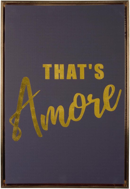 Present Time Wanddecoratie That'S Amore Medium - Zwart - 60x3.2x40cm - Canvas - Voor aan de Muur – 8 Flessen – Modern
