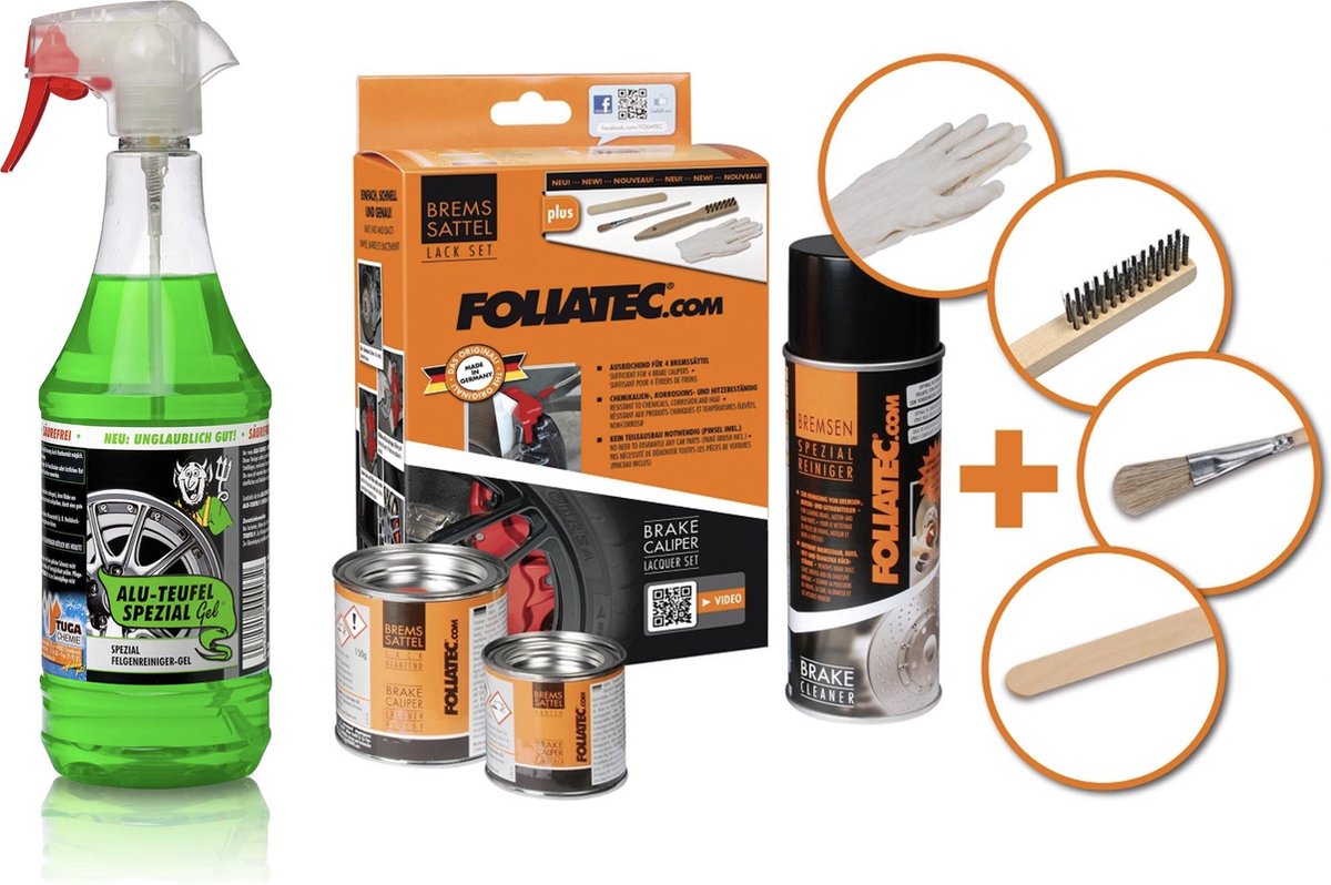 Alu-Duivel-Speciaal 1L + Foliatec remklauwlak (RS blauw glans)