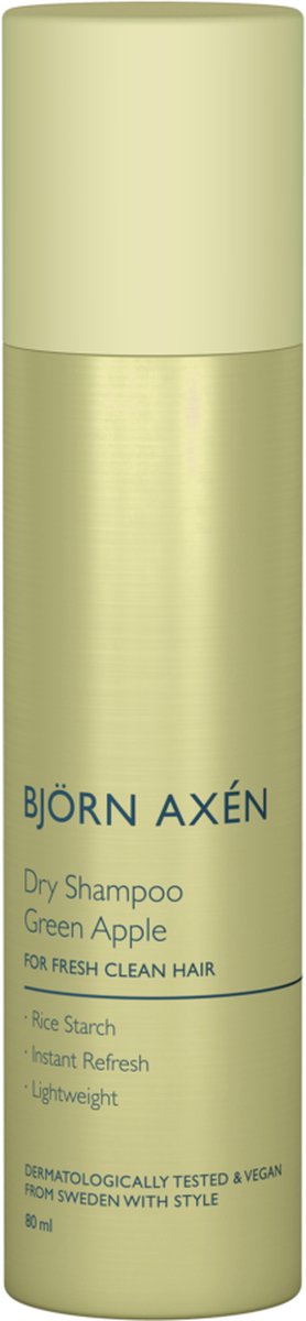 Björn Axén Dry Shampoo Green Apple 80 ML Travelsize – Verfrissende Droogshampoo Met Subtiele Groene Appelgeur – Absorbeert Overtollige Olie & Creëert Direct Volume - Laat Het Haar Fris, Licht & Natuurlijk Aanvoelen – Voor Alle Haartypes