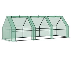 Outsunny - Kas - met Raam - 270 x 90 x 90 cm - Groen