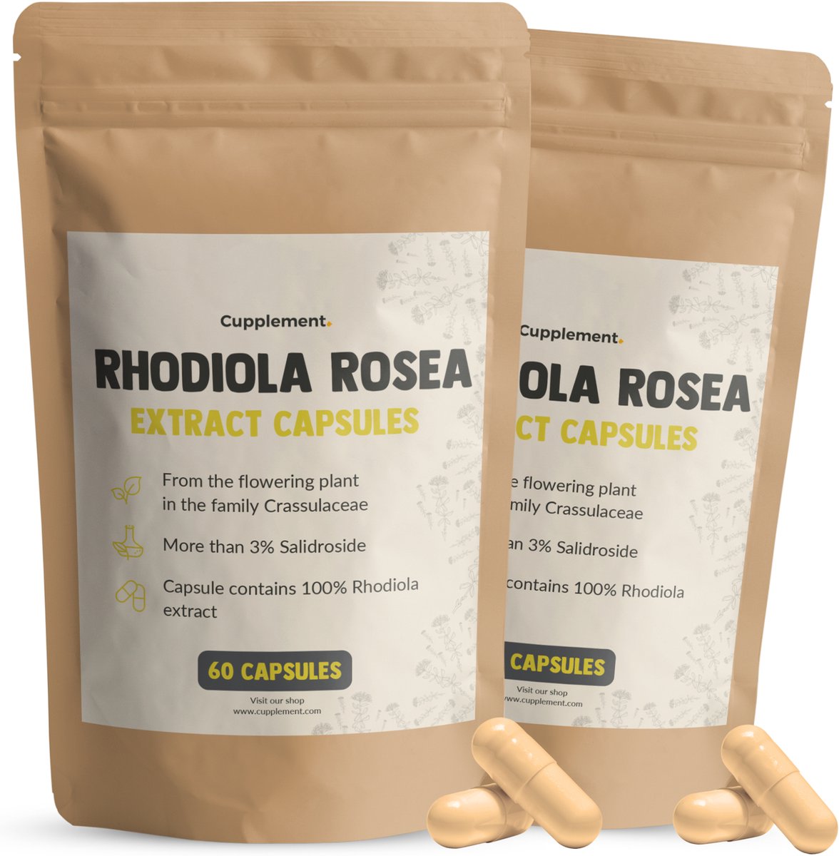 Goedkoopste Cupplement Rhodiola Rosea 500MG 60 Vegan Capsules – 3 Rosavins – Natuurlijke Adaptogeen voor Focus, Energie & Stress – Laboratoriumgetest – Past Door Brievenbus – Geen Poeder – Rozewortel – Nootropic Superfood Supplement – 30 Dagen Voorraa