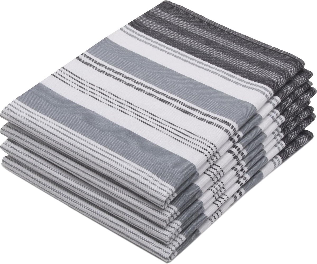 Theedoeken geblokt grijs 100% katoen 220 gsm vaatdoeken set van 4 50x70 cm theedoeken geblokt