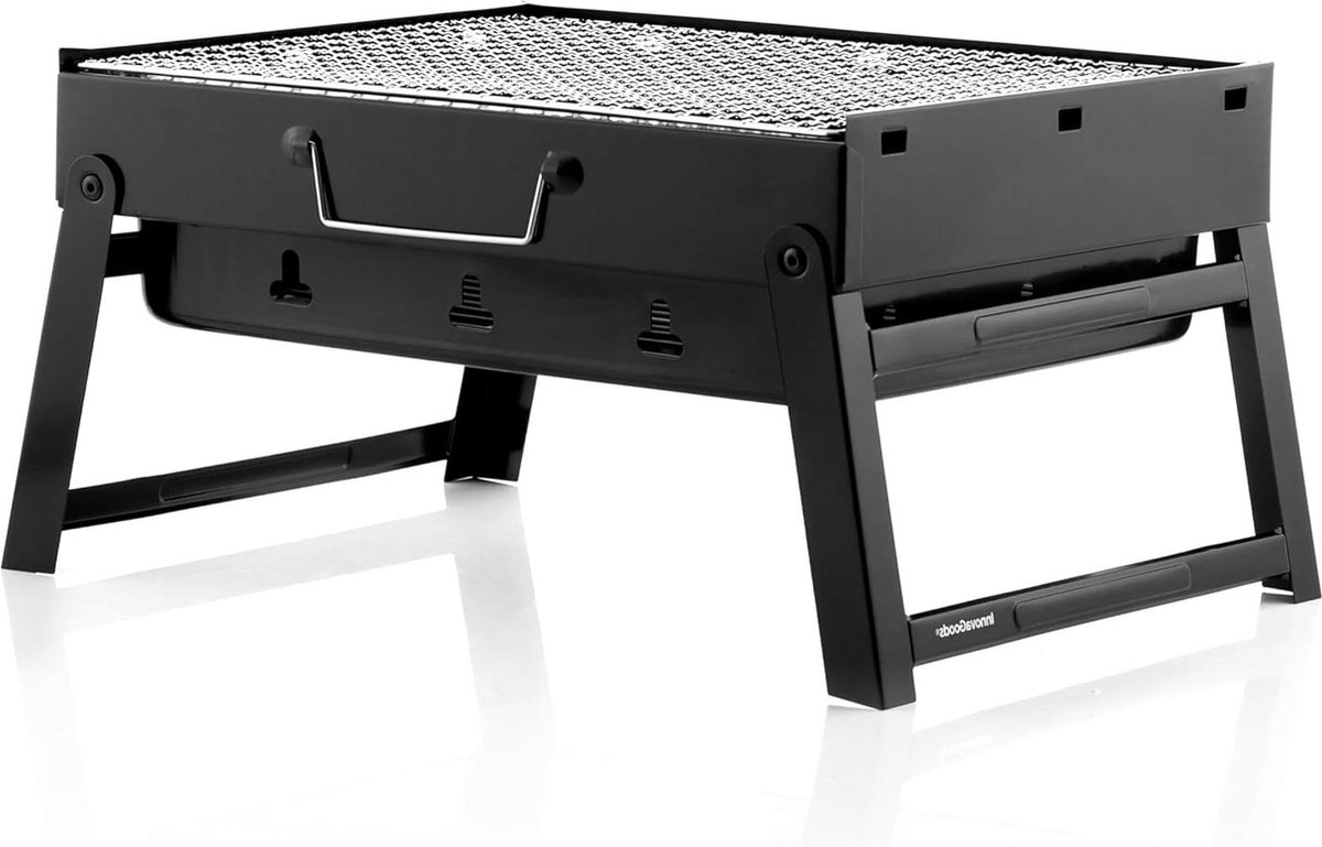 Opvouwbare Houtskool Barbecue Lichte en Gemakkelijke Mini Camping Grill Buiten Maaltijd Dienblad Innovatief Ontwerp Gemakkelijk Schoon te Maken Zwart Ijzer