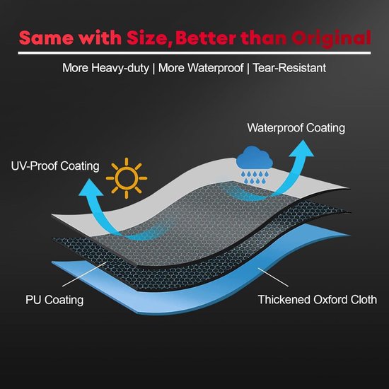 152 CM Waterdichte BBQ Cover for Weber Genesis 300-serie - Heavy Duty Grill Barbecue Cover met PU Coating for Dyna-glo Nexgrill - 7107 (niet voor E325) van FLR25 — afbeelding 4