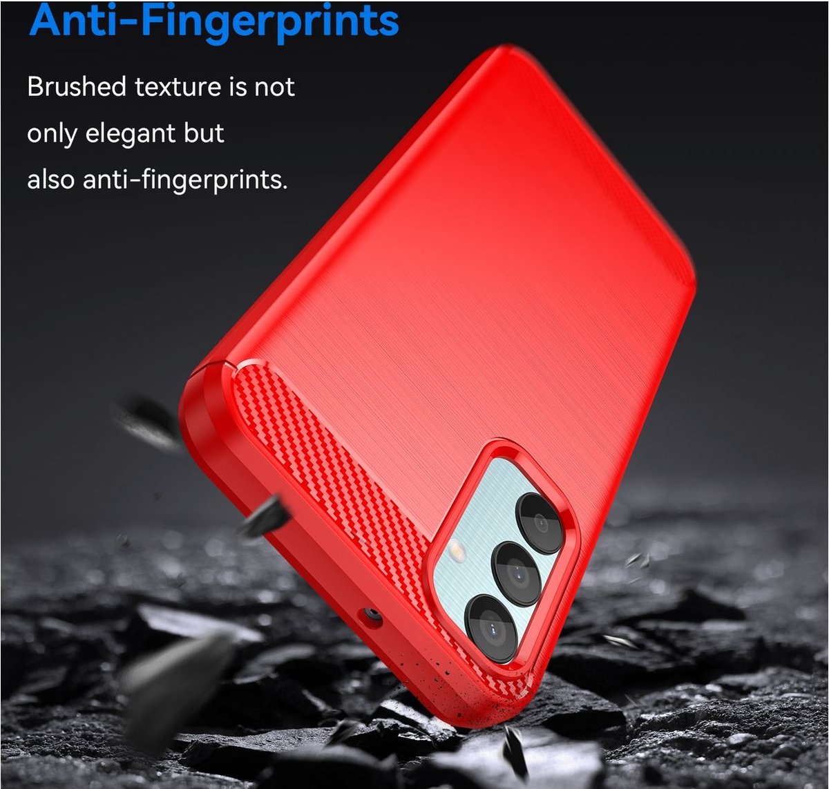 Mobigear Hoesje geschikt voor Samsung Galaxy M15 Telefoonhoesje Flexibel TPU | Mobigear Brushed Slim Backcover | Galaxy M15 Case | Back Cover - Rood