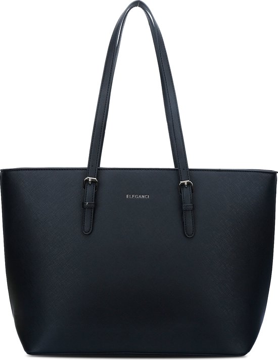 Eleganci - Dames Tassen - Shopper - Tas met rits - Schoudertas - Handtas - Schooltas - Werktas - geschikt voor A4 - Zwart