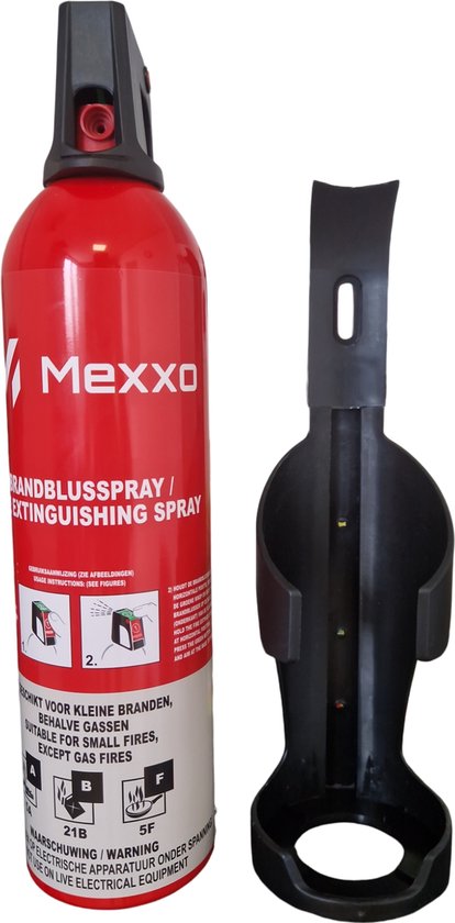 Spraybrandblusser - schuimblusser ABF met wandbeugel - 750ML - Geschikt voor alle type branden en onderhoudsvrij - Mexxo