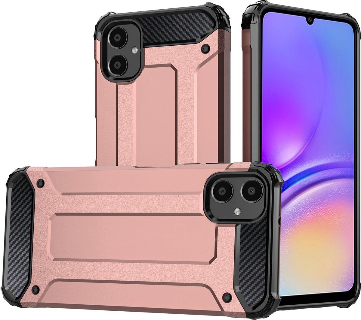 Mobigear Hoesje geschikt voor Samsung Galaxy A05 Telefoonhoesje Hardcase | Mobigear Outdoor Backcover Shockproof | Schokbestendig Galaxy A05 Telefoonhoesje | Anti Shock Proof - Roségoud