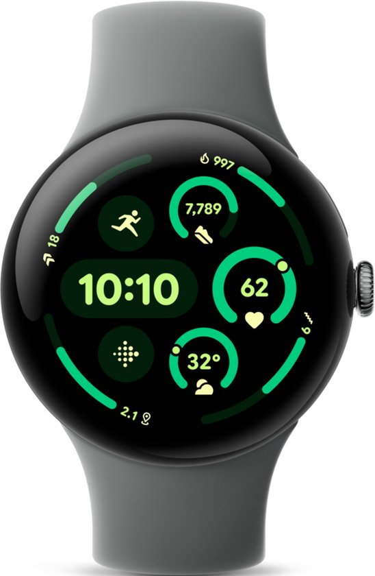 Google Pixel Watch 3 - Smartwatch - 45mm - Grijsgroen/Grijsgroen