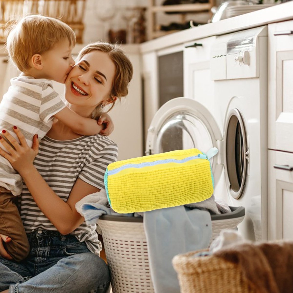 Waszak - Wasnet Voor Schoenen - Herbruikbaar - Waszak Voor Schoenen - Schoenen Waszak - 39 x 19 Cm - Netje Anti-Vervorming - Delicaat Wasgoed - Schoen Wassen - Schoenenwaszak - Wasgoed - Wasmachine - Schoenen / Sneakers - Met Rits En Hangende Ring — afbeelding 4