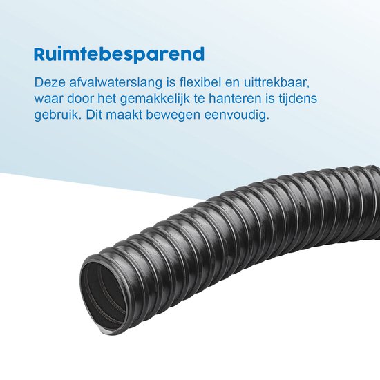 ProPlus Afvalwaterslang - 5 m - Afwatering - Temperatuurbestendig - Flexibel en Uittrekbaar - ø 32 mm - Voor het Geleiden van Afvalwater vanuit caravans/campers, vijvers en zwembaden - Afvoerkanaal - Zwart van ProPlus — afbeelding 4