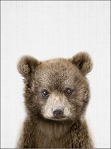 Ychee - Poster sur toile - Chambre de Bébé - Chambre Kinder - Chambre - Animaux - Décoration - Art - Cadre photo Geen inclus - 30x40 cm - Ours