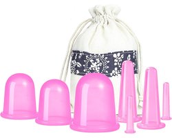 Cellulite Cups - Cupping For Cellulite - Premium Kwaliteit Cupping Set (7-Delig) - Cupping Cups - Full Body - Cupping Cups Massage - Voor Gezicht, Armen En Benen - Roze - VacuüM Silicone Cupping Set - Anti Sinaasappelhuid - Anti Cellulitis Massage