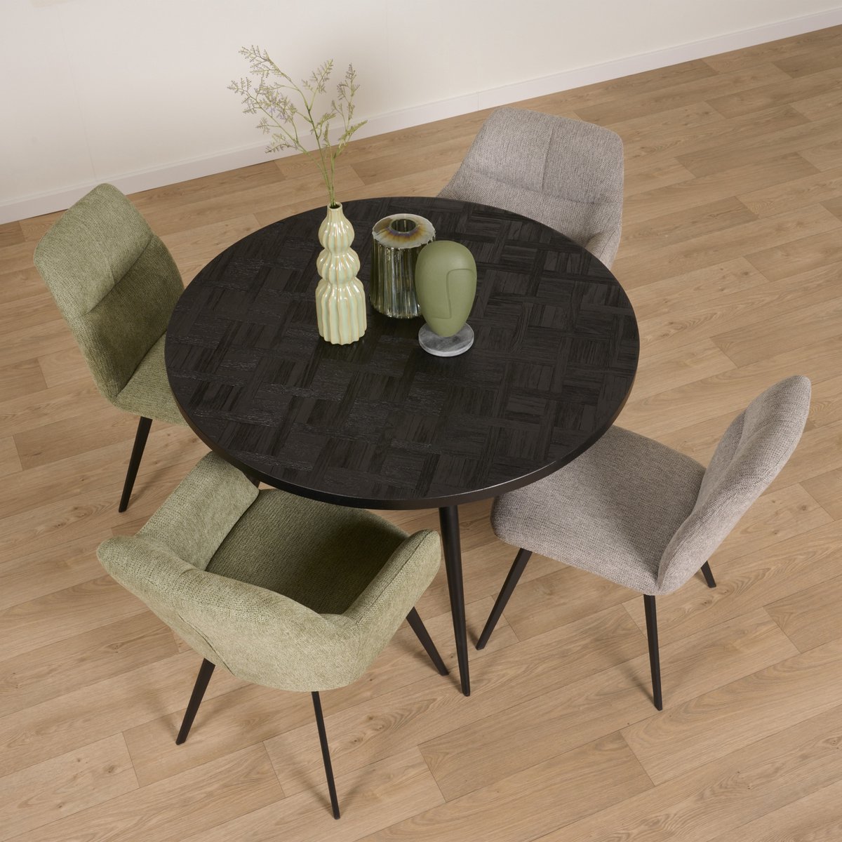 Eetkamerstoel Kaavi - Stof - Grijs - 58 x 85 x 64 cm (BxHxD)