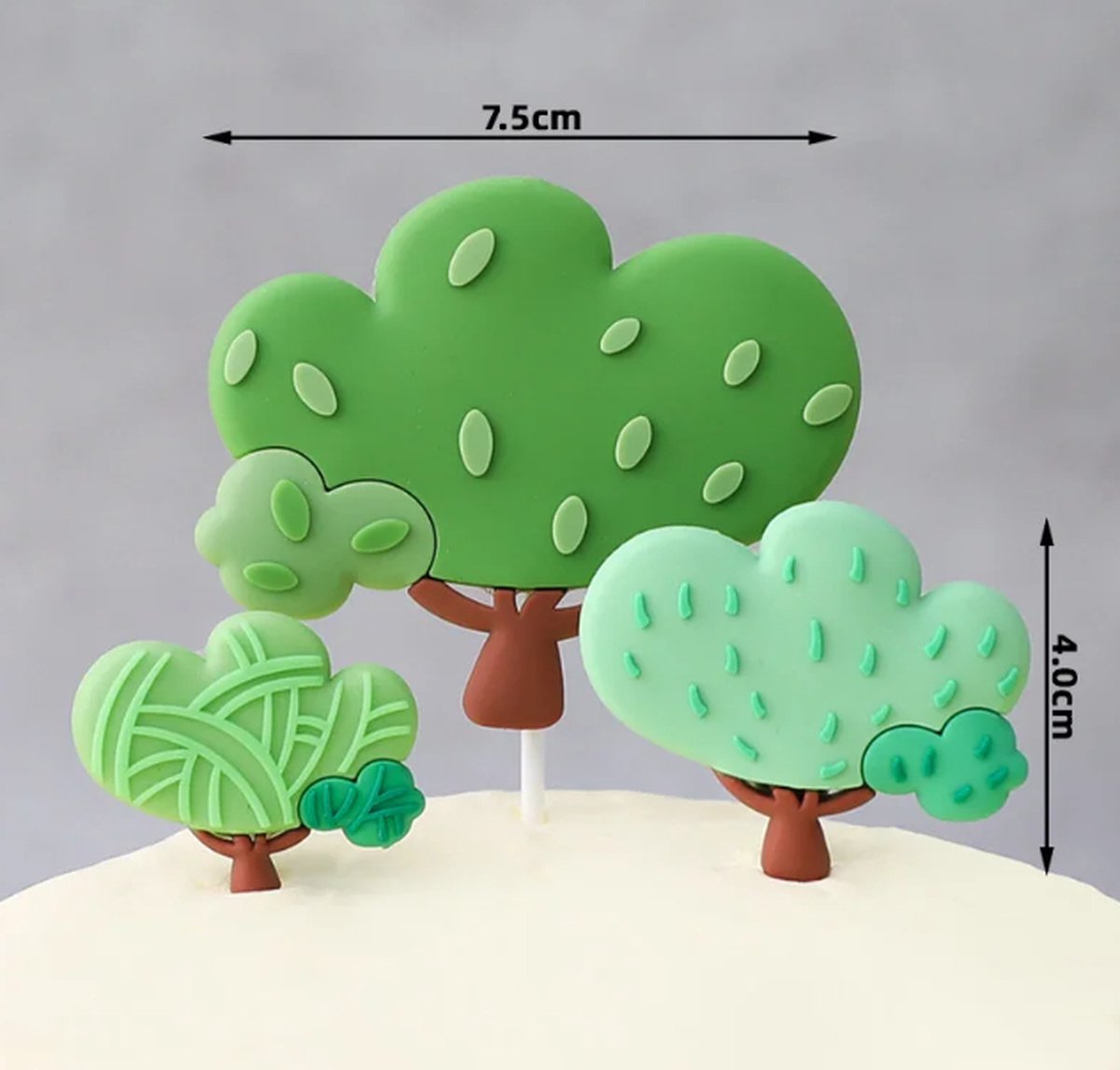 Taartdecoratie.nl Taartdecoratie Jungle Figuren Set Bomen (rond)