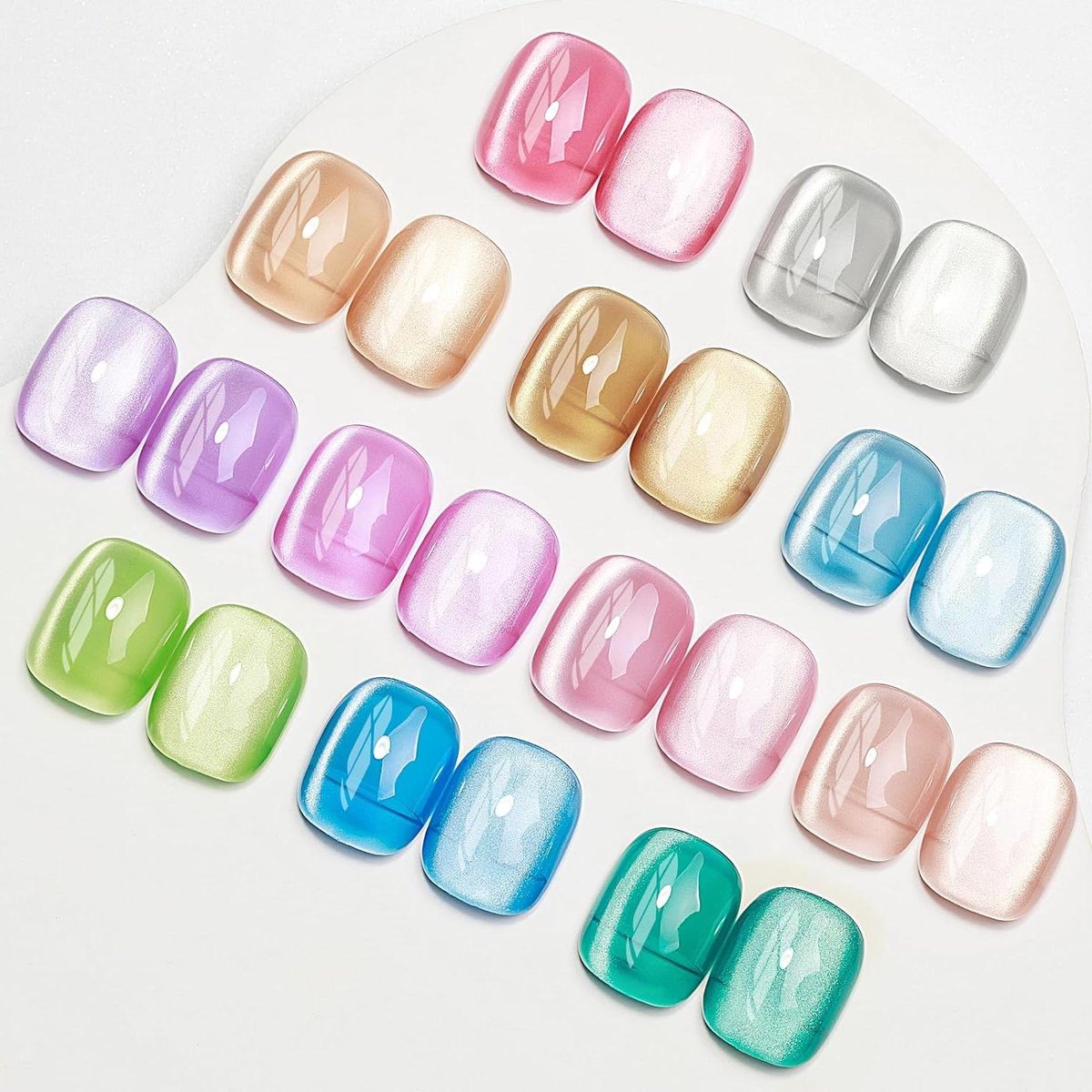 12 Kleuren Keramische Kat Magnetische Moonlight Cat Eye Gel Nagellak Hoogglans Glitter Zijde Cat Eye Gel Polish Soak Off UV Gel Polish Nail Art Manicure Salon