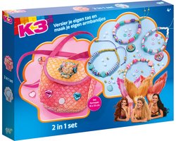 foto van K3 Totum 2 in 1 knutselset zeemeermin 4 armbandjes maken en handtasje 15 x 13 cm versieren 300 delig Studio 100 creatief speelgoed meisjes junior cadeautip