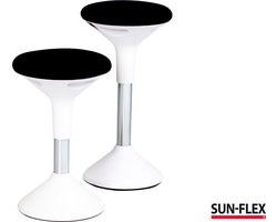 SUN-FLEX®Active - ergonomische balanskruk wit - versterkt de rug - verstelbaar in hoogte 62-71 cm - belasting 120 kg - Zweedse kwaliteit
