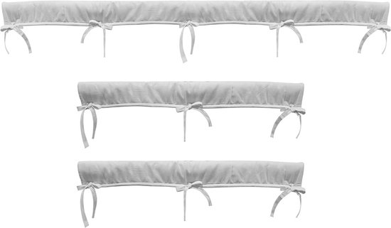 Protège Rails De Lit Bébé 3pcs - Couverture Anti-Mâchonnement Pour Dentition, Gris - Rembourré Et Lavable