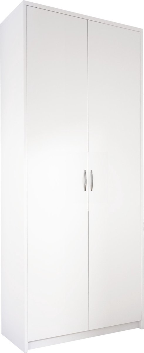 Meubel Square Kledingkast Slimo 2 - Wit - 74x180x35 cm (BxHxD) - Slaapkamer - Garderobekast - Opbergkast