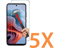 Glasplaatje Geschikt voor: Motorola Moto G34 / G34 5G - 5x Screenprotector - screen protector - glas - bescherm - beschermglas