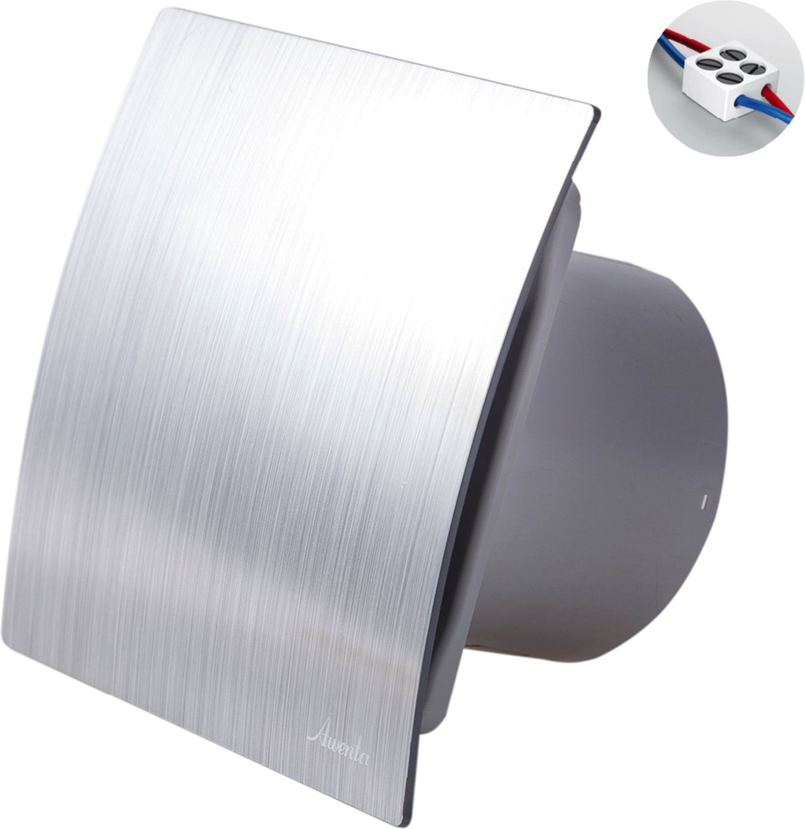 Awenta badkamerventilator 100 mm - Silent - 75m³/h - RVS - Zeer stil