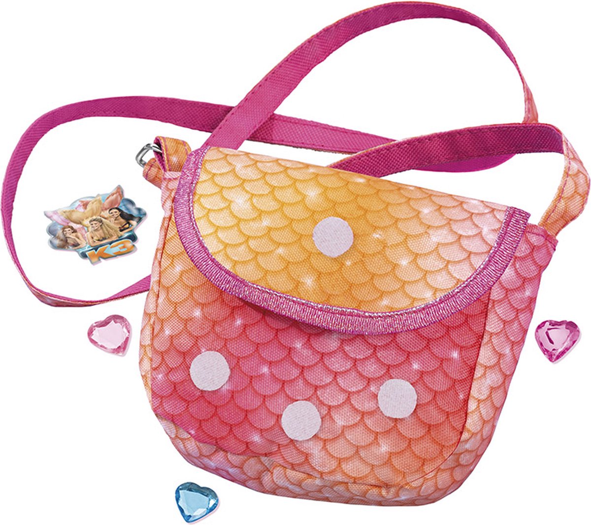 K3 Totum knutsel set handtasje versieren zeemeermin 15 x 13 cm incl. strass hartjes en K3 speelgoed meisjes knutselset — afbeelding 4