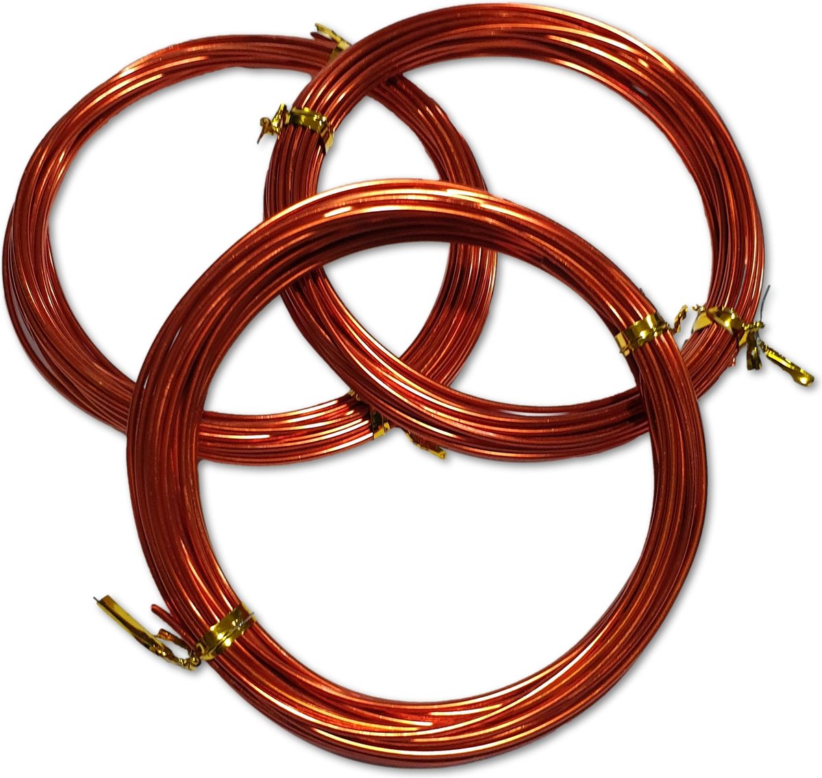 Ilènne - Aluminium draad - 1,5 mm - Oranje Rood - 15 meter (3x 5 meter)