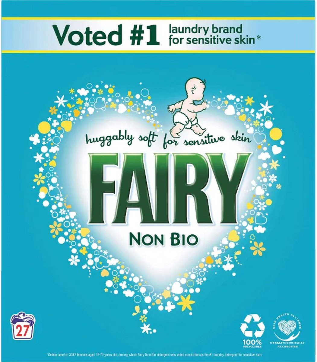 Goedkoopste Fairy Non Bio - Sensitive - Waspoeder - 27 Wasbeurten - 1,75kg