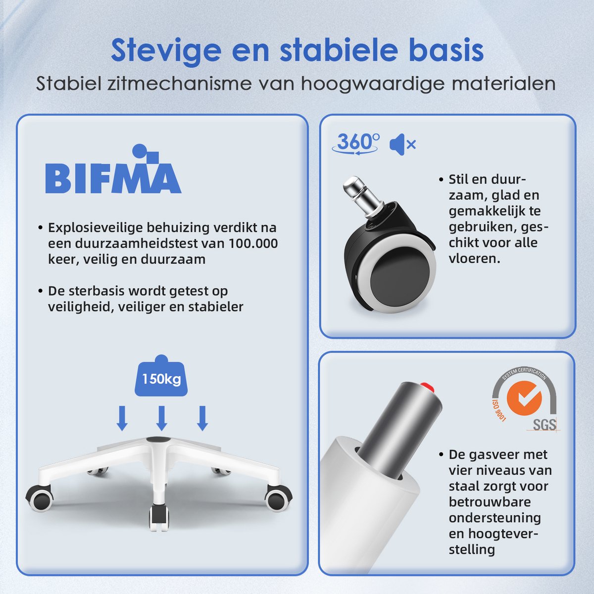 Elekiatech Ergonomische Bureaustoel - Bureaustoel - Opklapbare Armleuningen - Bureaustoelen voor Volwassenen - 150 Kg - Groen-wit thumbnail 4