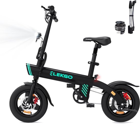 ELEKGO Elektrische Fiets EG01 - Trendy 14 Inch City Commuter EBike met Afneembare 36V 7.8Ah Lithium Batterij - Volwassenen en Jongeren E-Bike met 250W Motor