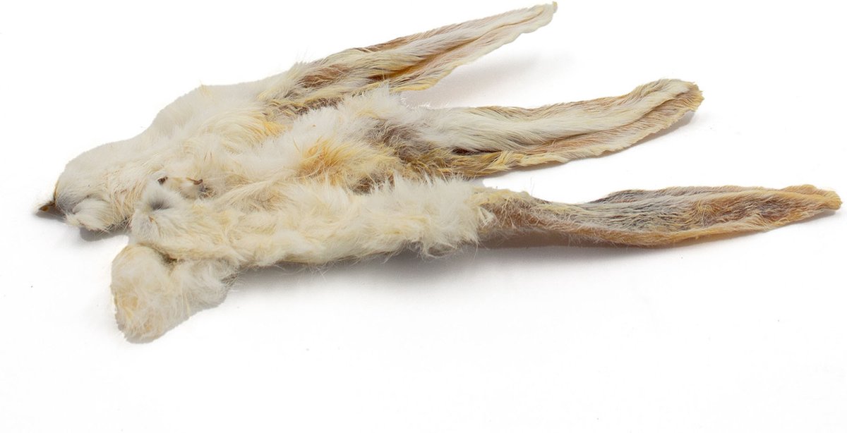 Konijnenoren met haar - Hondensnack - 2kg - 100% Natuurlijk - Gedroogd