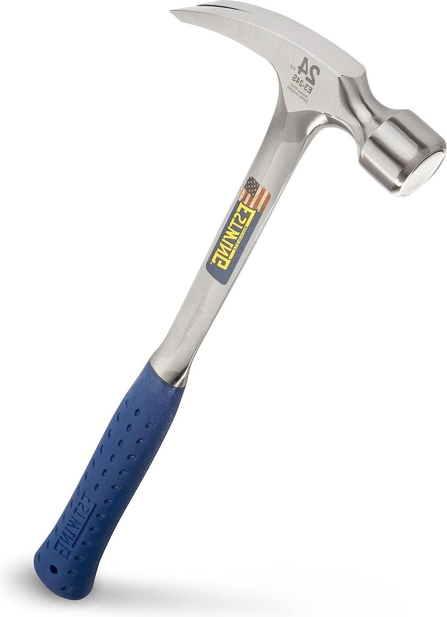 Rechte klauw framing hamer - vinyl grip zilver 680g (24oz) met E3 en 24S
