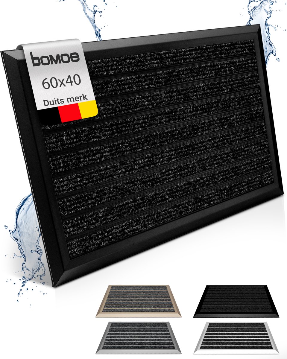 bomoe AluGant DL – Aluminium Deurmat 40x60 cm Antraciet – Vloermat Antislip Buiten & Binnen – Roestvrij Weerbestendig