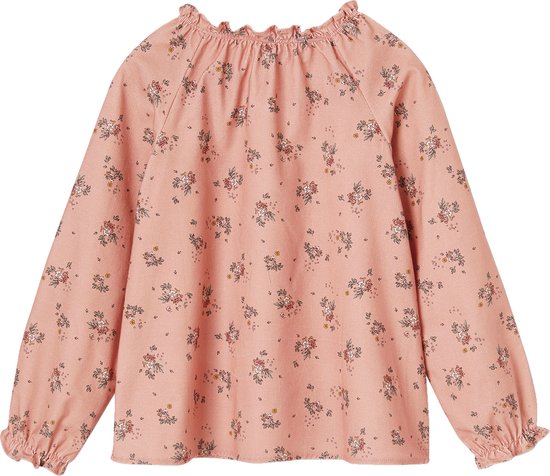 Vertbaudet Blouse à fleurs en velours milleraies fille