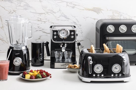 Blender Zwart Retro OldScool 600W 1.5 liter - 2 snelheden + pulse van Bestron — afbeelding 3