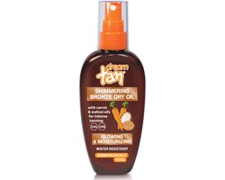 Dream Tan Shimmering Bronze Dry Oil 100ml - Snelle Bruining met Hydratatie & UV-bescherming voor Gezicht en Lichaam