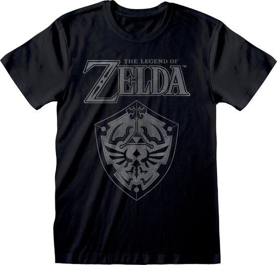 The Legend Of Zelda Distressed Shield Unisex T-shirt - zwart - M
