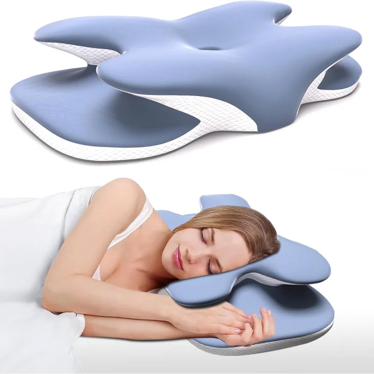 1 stuks verstelbaar contour cervicale nek kussen, ontworpen voor comfortabel slapen, met ergonomische ondersteuning geschikt voor hoofd, nek en schouder, ideaal voor zij, rug- en buikslapers 1 stuks verstelbaar contour cervicale nek kussen, ontworpen voor comfortabel slapen, met ergonomische ondersteuning geschikt voor hoofd, nek en schouder, ideaal voor zij, rug- en buikslapers