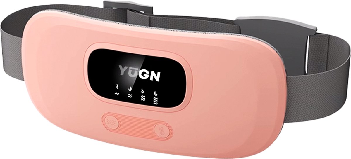 YUGN Menstruatie Warmteband - 4 vibratie niveaus - 48 cm tot 82 cm - Roze Kleur