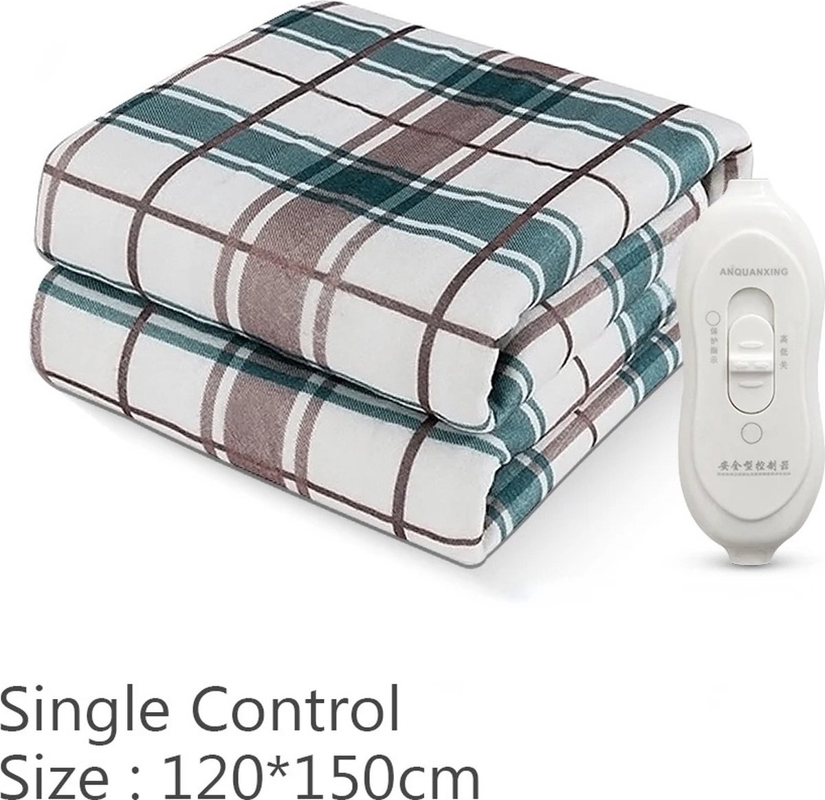 T&L Store® Elektrische Deken - Ruitvorm - Single Control - 220V - Thermische Verwarming - 3 Temperatuur Instellingen - 120x150cm